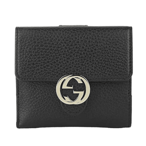 GUCCI INTERLOCKING MINI WALLET 'BLACK'