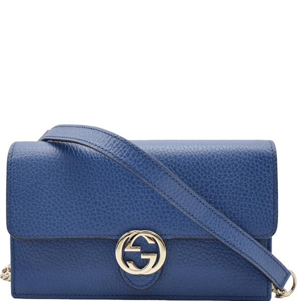 GUCCI INTERLOCKING WOC CLUTCH BAG 'BLUE'